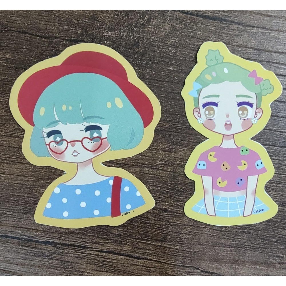 Anime Girl Sticker cartoon Girl Lot Of 2 S262